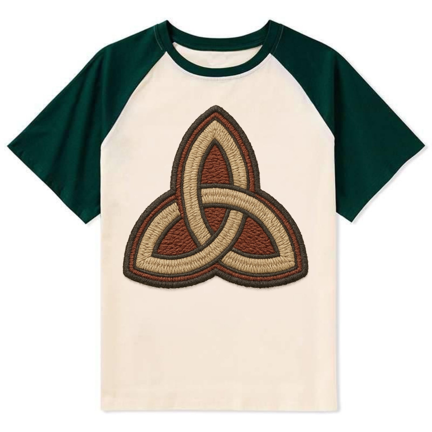 Trinity Knot  - Contrast Raglan T-shirt - Green
