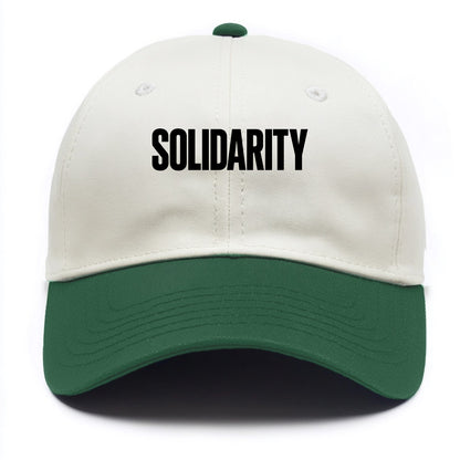 Bold typography design - "SOLIDARITY" - standing together, support - Two Tone Cap - Green