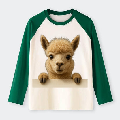 Alpaca  - Raglan Long Sleeve T-Shirt - Green