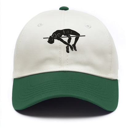 High jumper arching over bar - Two Tone Cap - Green