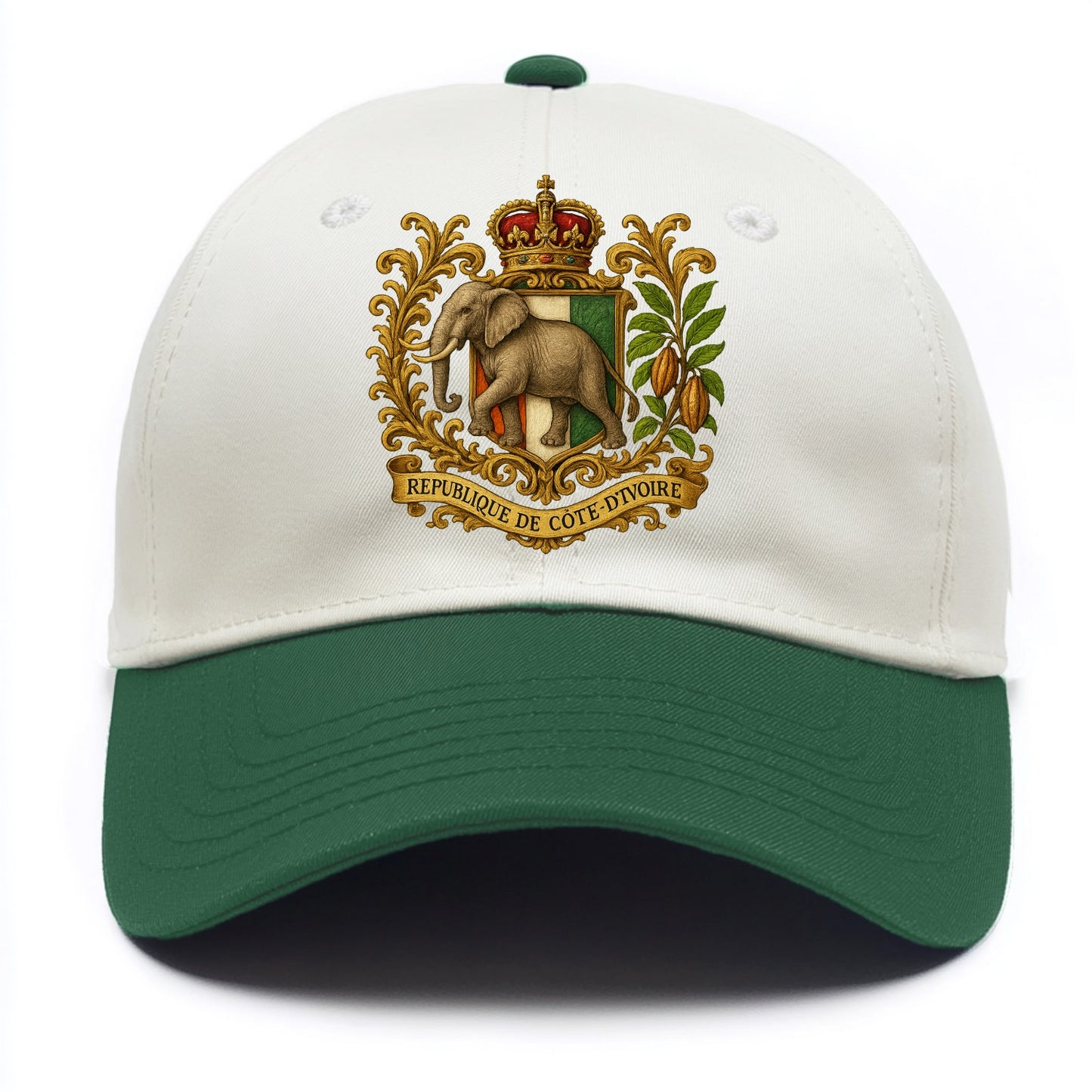 Ivory Coast Heritage Badge  - Two Tone Cap - Green