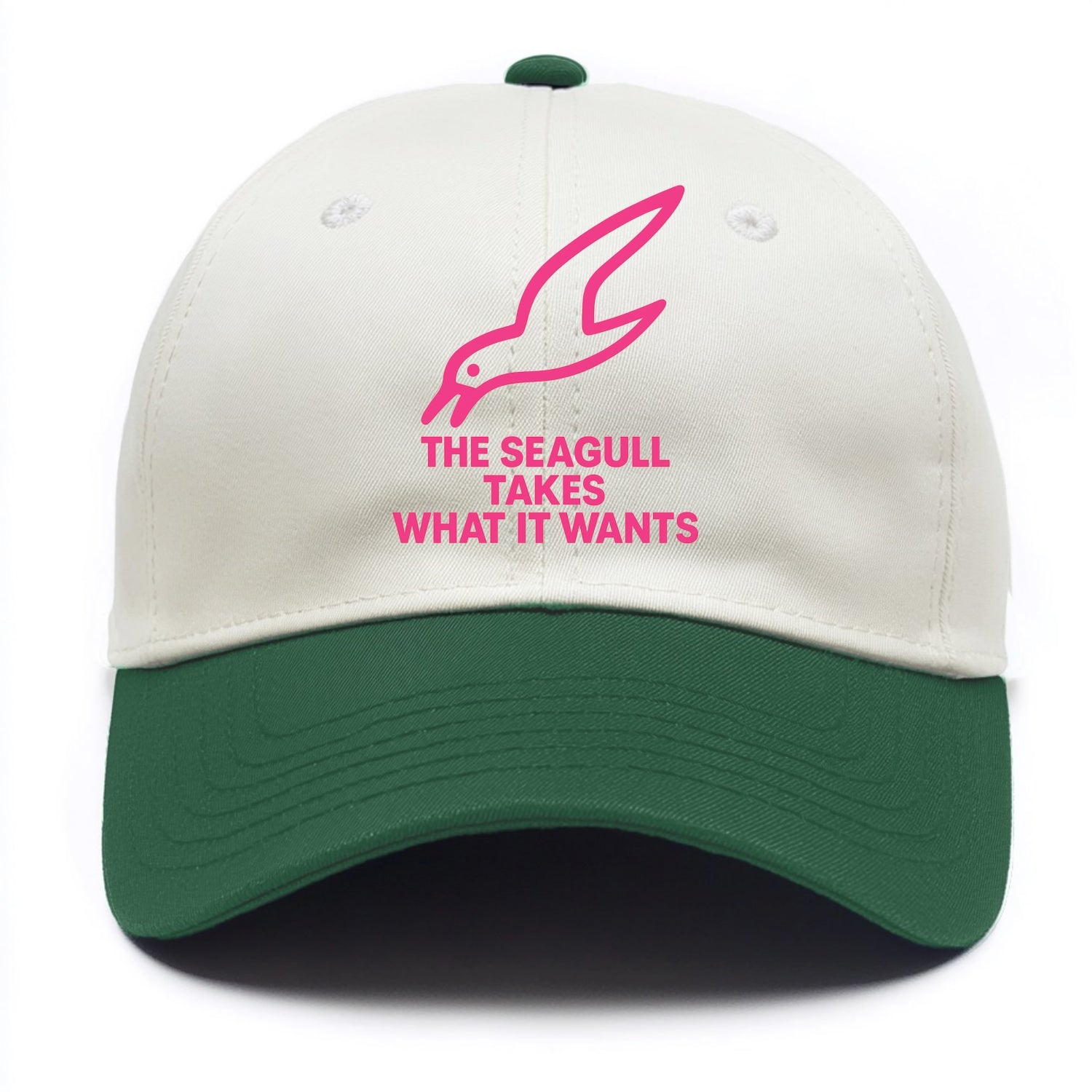 THE SEAGULL TAKES WHAT IT WANTS | Aggressive seagull diving down - Two Tone Cap - Green
