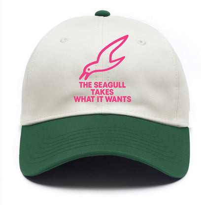 THE SEAGULL TAKES WHAT IT WANTS | Aggressive seagull diving down - Two Tone Cap - Green