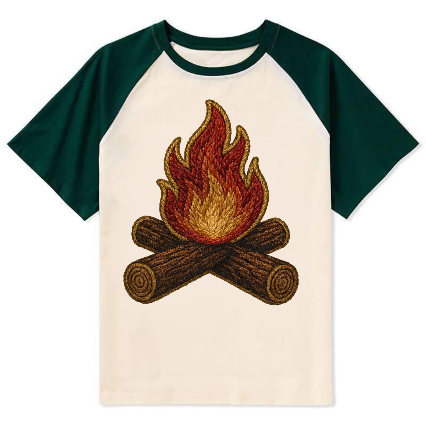 Campfire  - Contrast Raglan T-shirt - Green
