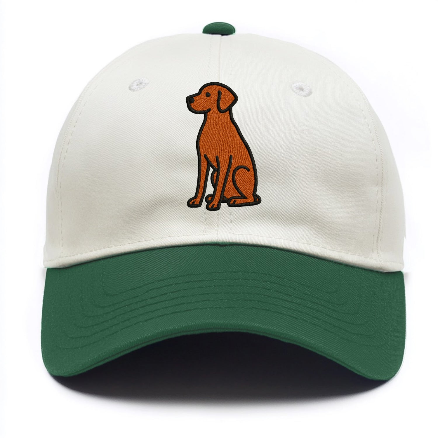 Vizsla - Rust colored sitting pose - Two Tone Cap - Green