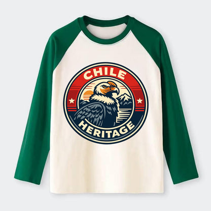 Andean Spirit Emblem - Raglan Long Sleeve T-Shirt - Green