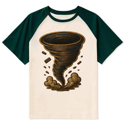 Tornado  - Contrast Raglan T-shirt - Green