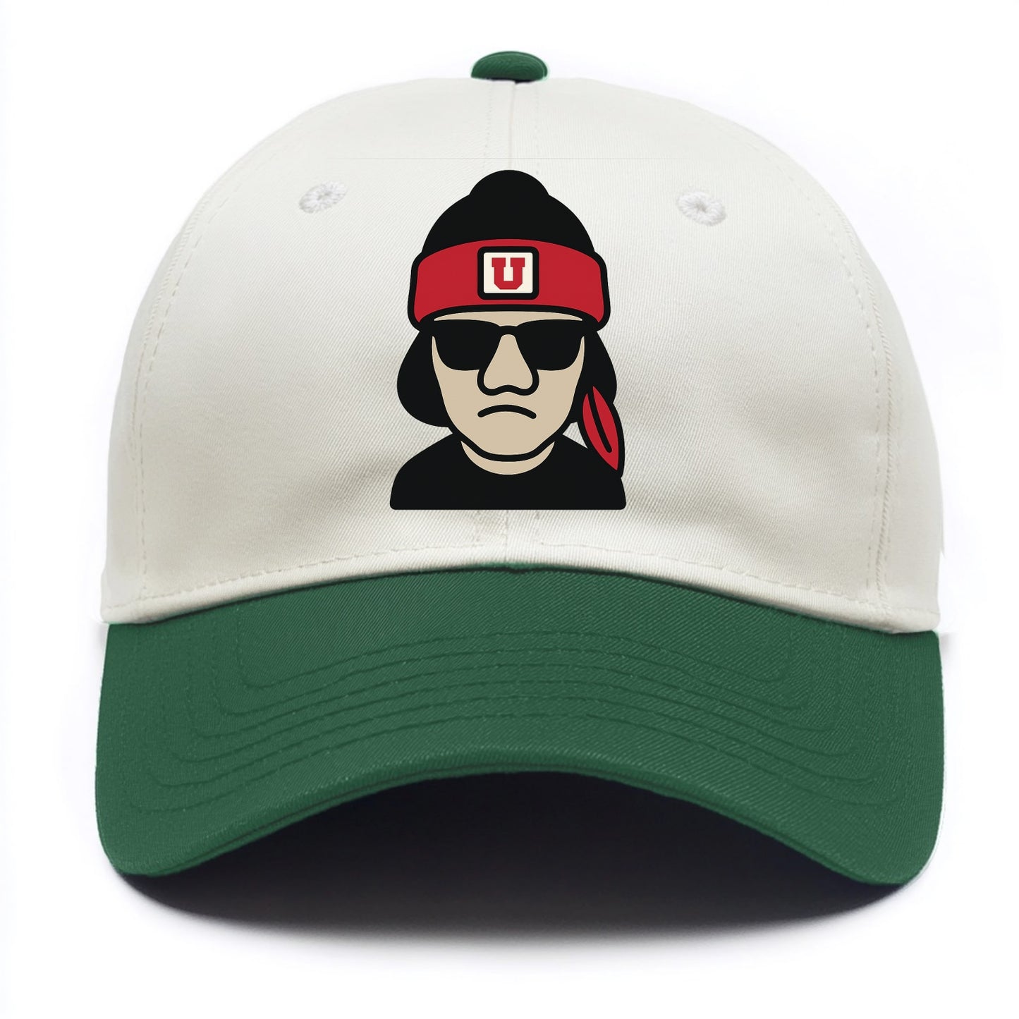 Salt Lake Ute wearing Utah beanie with U patch - Two Tone Cap - Green