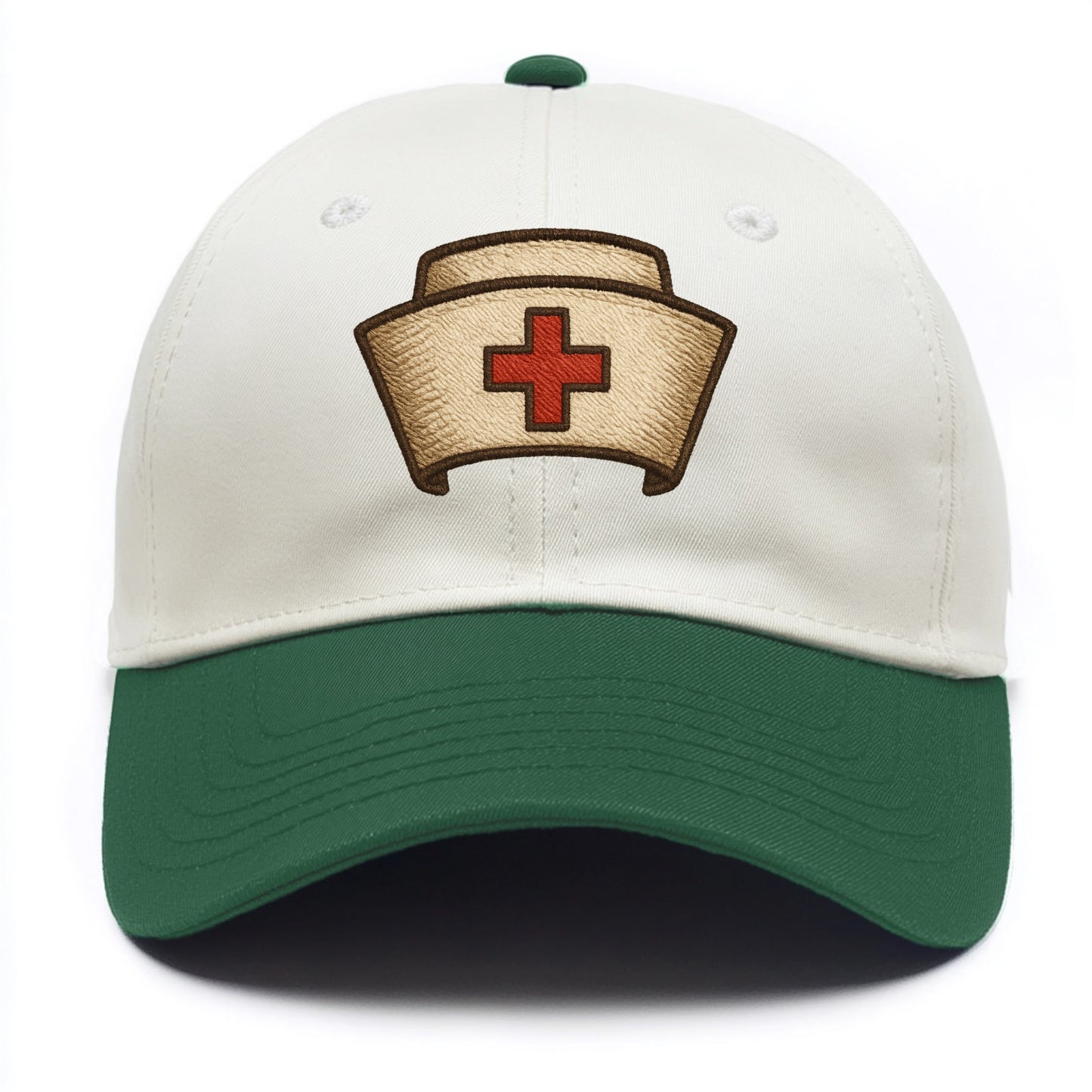 Nurse Cap  - Two Tone Cap - Green