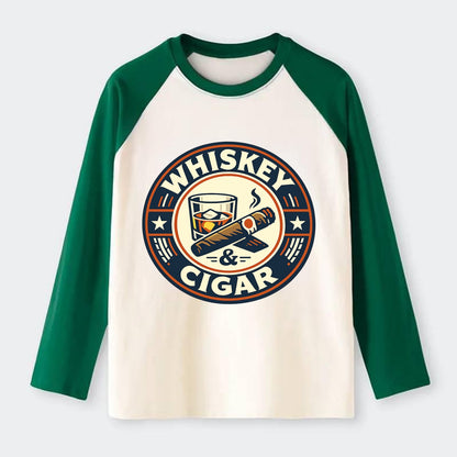 Sophisticated Spirits Emblem - Raglan Long Sleeve T-Shirt - Green