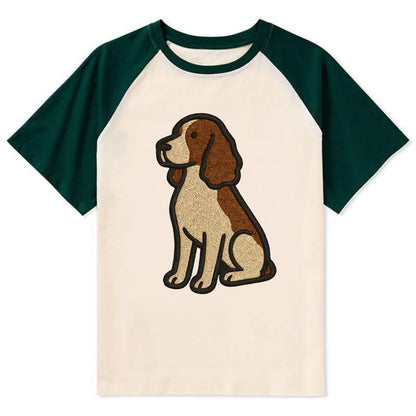 English Springer Spaniel - Modern spanie - Contrast Raglan T-shirt - Green
