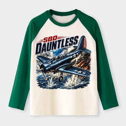 Sbd Dauntless - Raglan Long Sleeve T-Shirt - Green