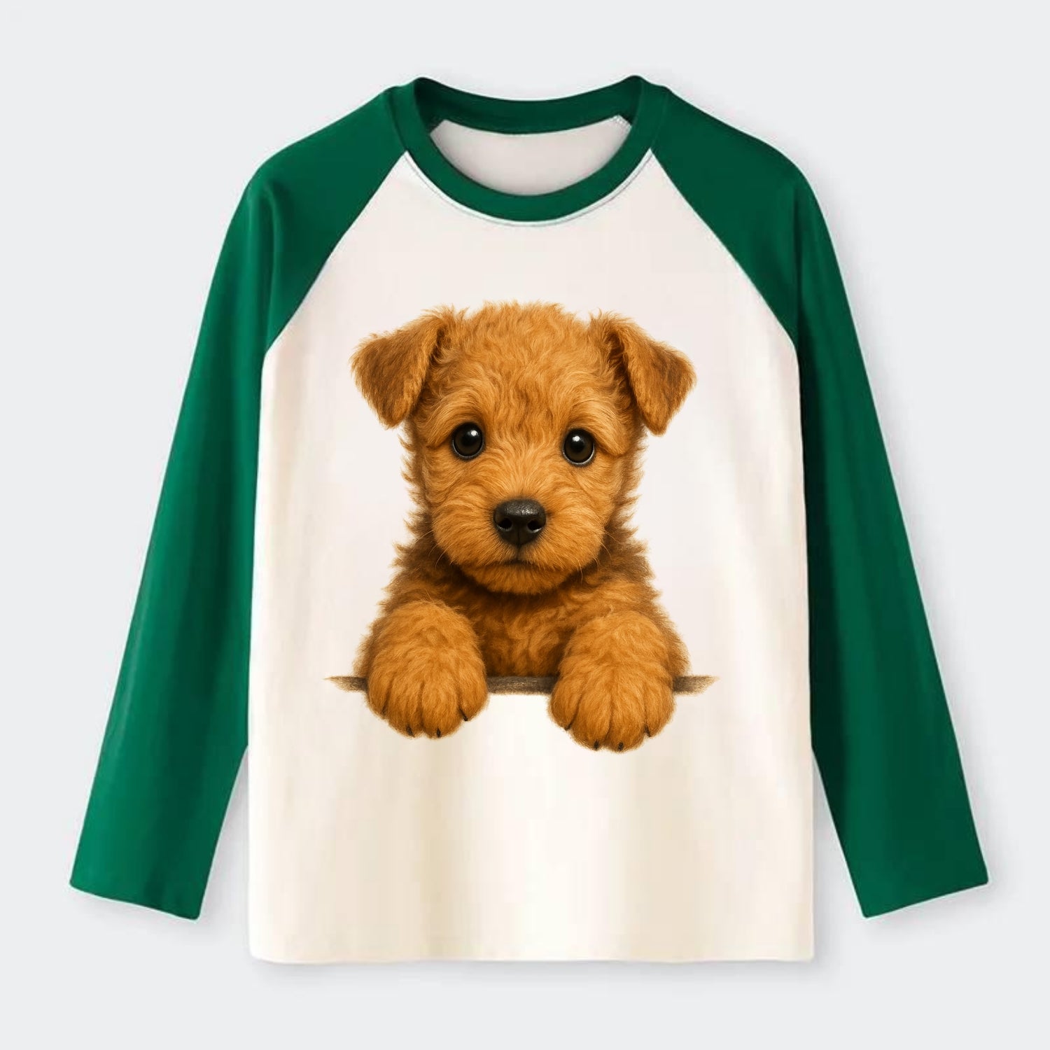Lakeland Terrier  - Raglan Long Sleeve T-Shirt - Green