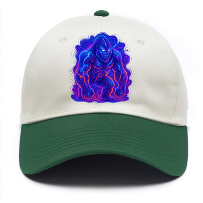Mighty gorilla with electricity flowing through defined muscles, lightning bolt - Two Tone Cap - Green