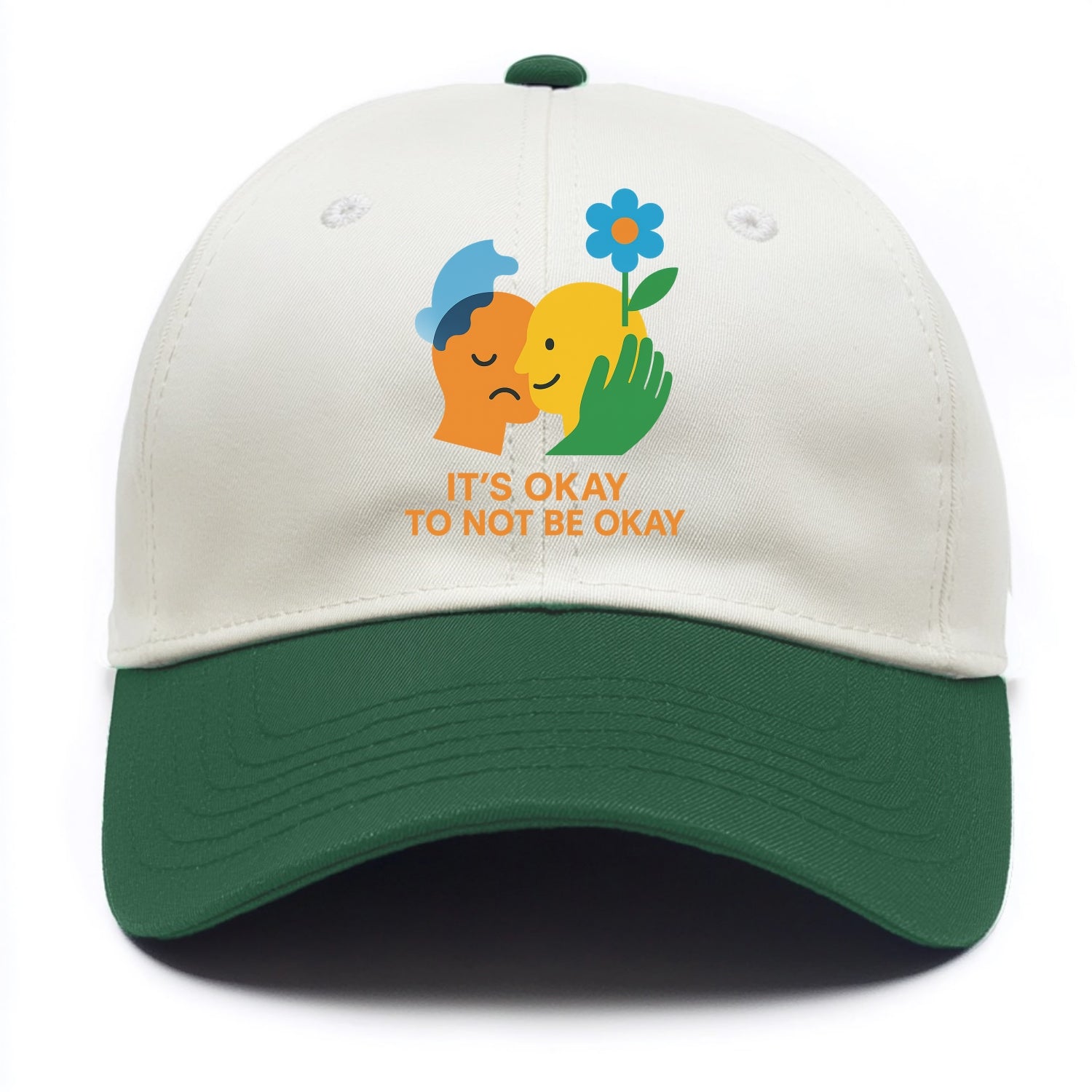 Mental health stigma fading as support grows - "It's Okay to Not Be Okay" - - Two Tone Cap - Green