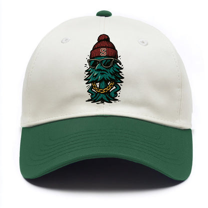 Palo Alto Tree wearing Stanford beanie with S patch - Two Tone Cap - Green
