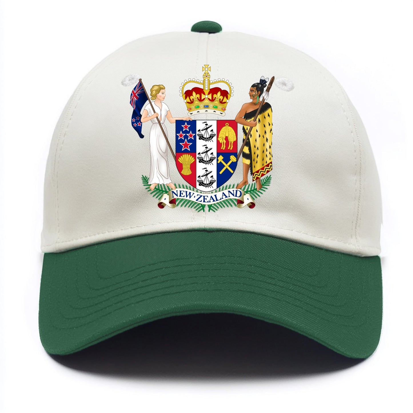 Coat Of Arms Of New Zealand - Two Tone Cap - Green
