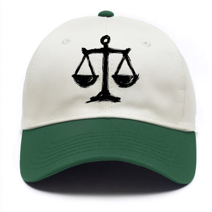 Scales of justice - equality and fairness bold ink style - Two Tone Cap - Green