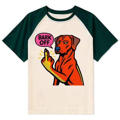 Rhodesian Ridgeback with distinctive ridge on back, athletic muscular paw - Contrast Raglan T-shirt - Green