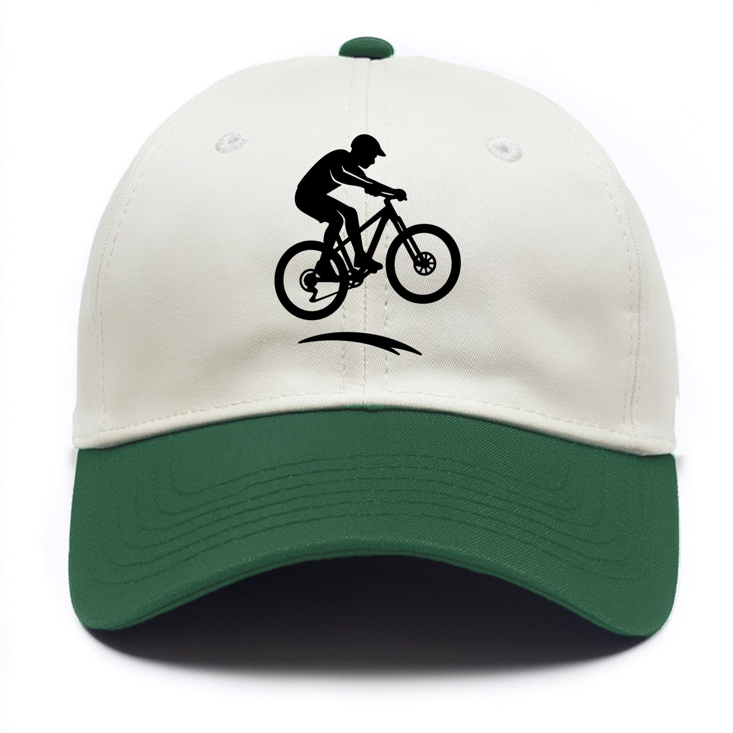 Mountain biker catching air - Two Tone Cap - Green