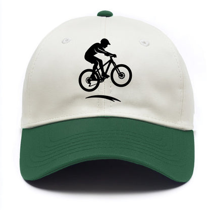 Mountain biker catching air - Two Tone Cap - Green