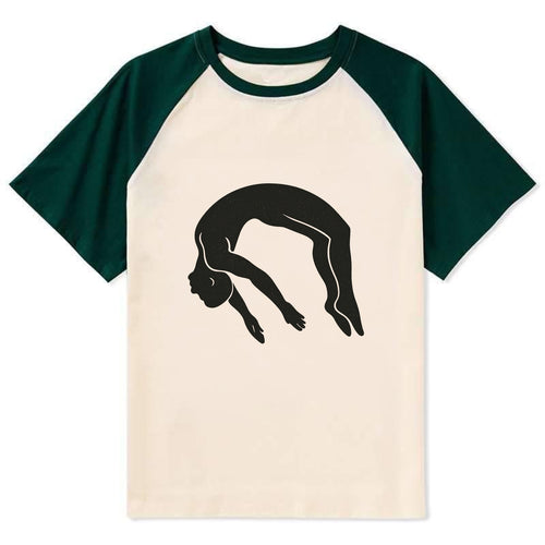 Gymnast doing a backflip - Contrast Raglan T-shirt
