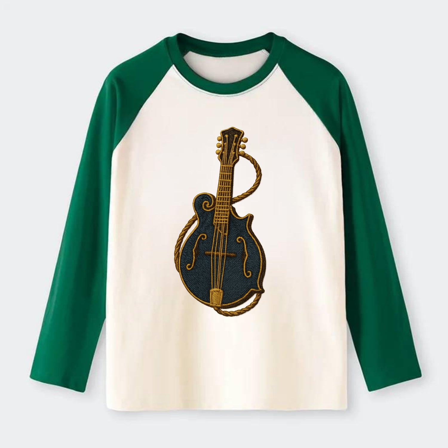 Mandolin  - Raglan Long Sleeve T-Shirt - Green