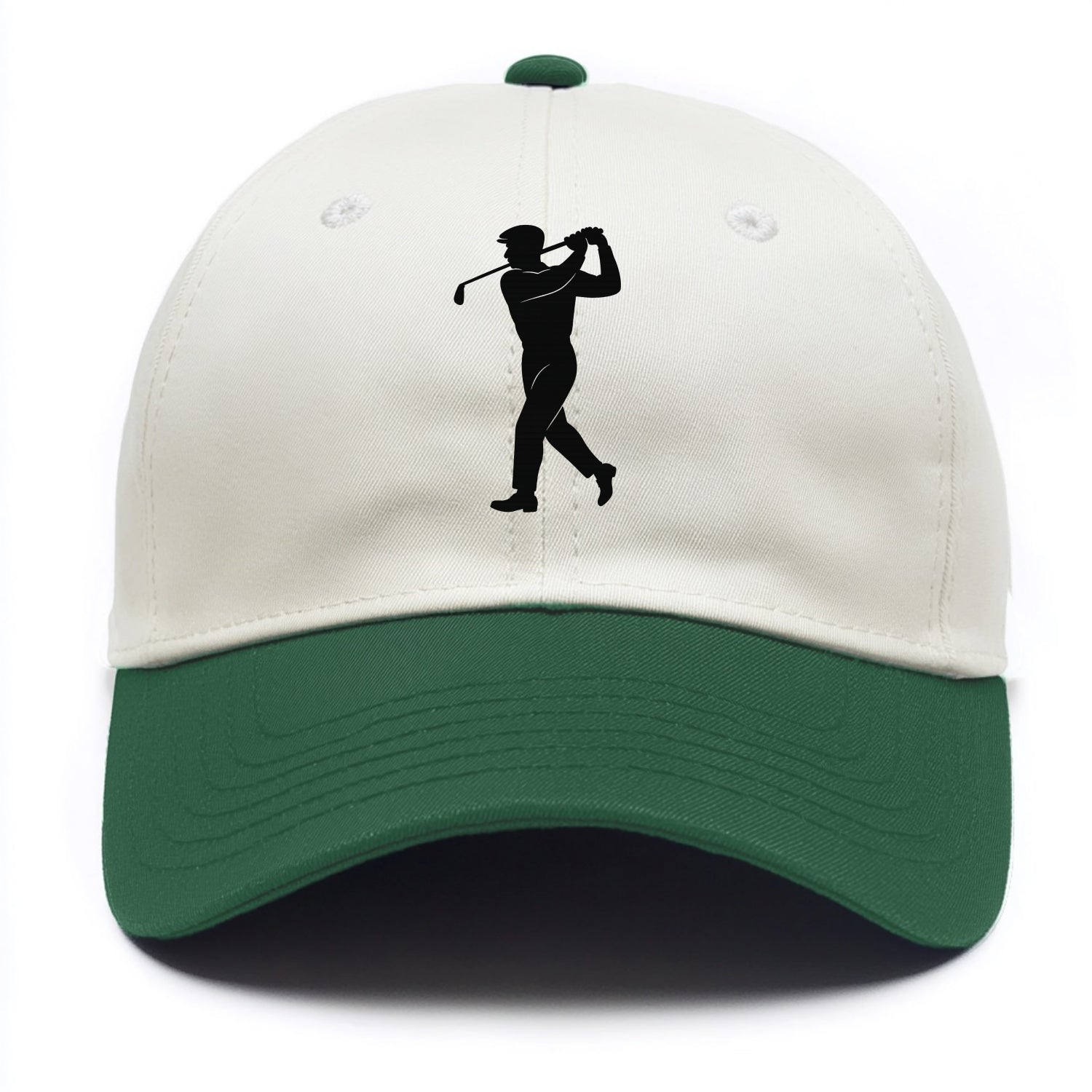 Golfer perfect swing follow-through - Two Tone Cap - Green