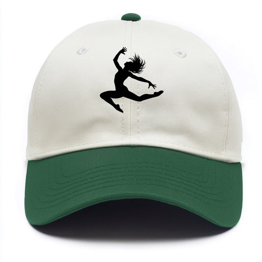 Contemporary dancer leap mid-air - Two Tone Cap - Green