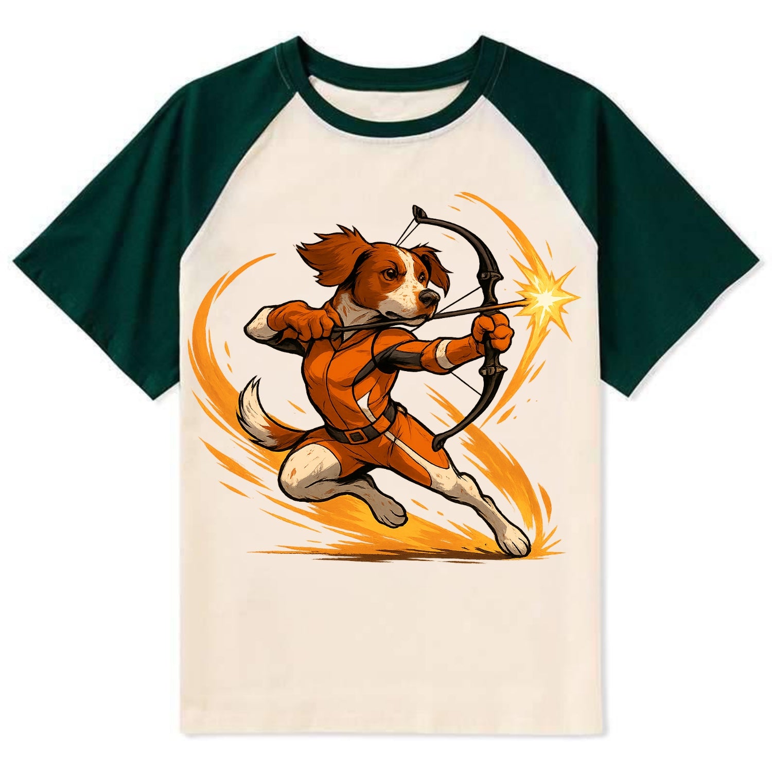 Brittany Hawkeye  - Contrast Raglan T-shirt - Green