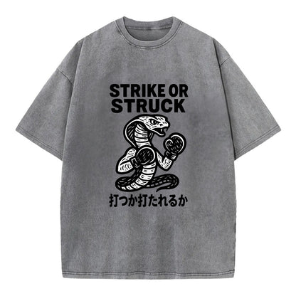 Strike or Struck - Cobra wearing boxing Vintage T-shirt - Grey
