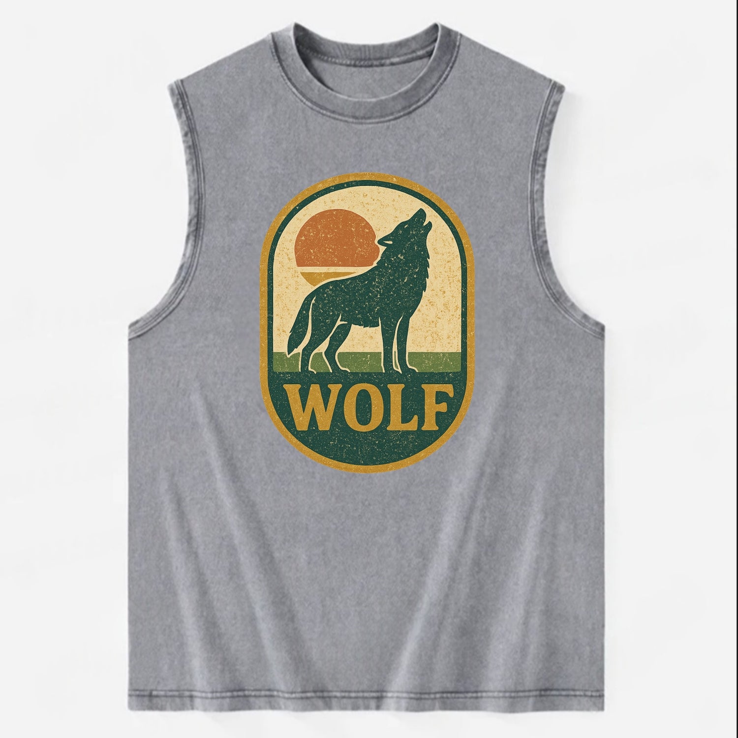 Carbon Fiber Wolf  - Vintage Washed Tank - Grey