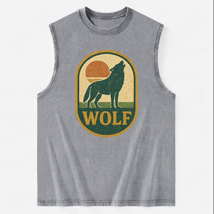 Carbon Fiber Wolf  - Vintage Washed Tank - Grey
