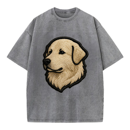 Great Pyrenees - Trendy fluffy giant des - Vintage T-shirt - Grey