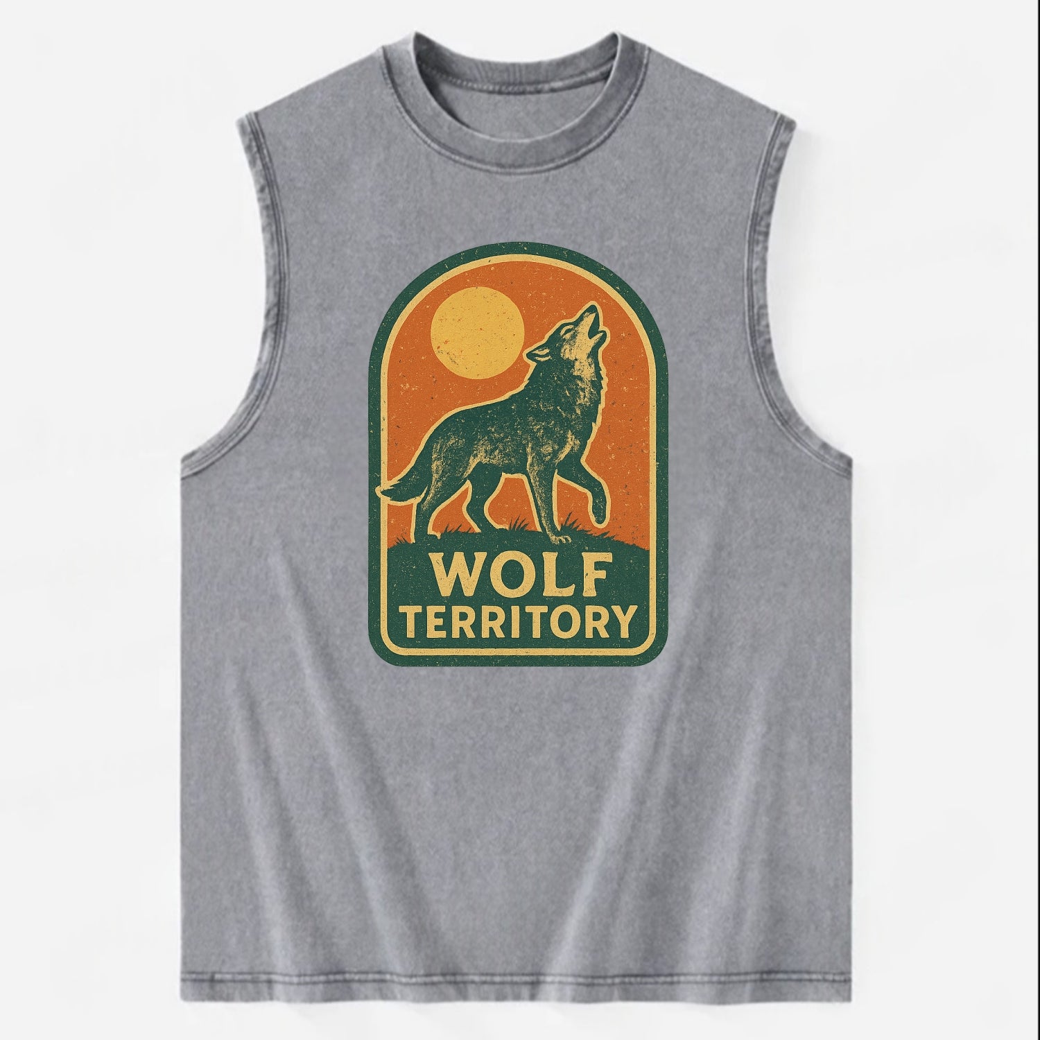 Wolf Territory Marking  - Vintage Washed Tank - Grey