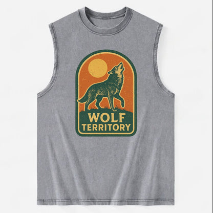Wolf Territory Marking  - Vintage Washed Tank - Grey