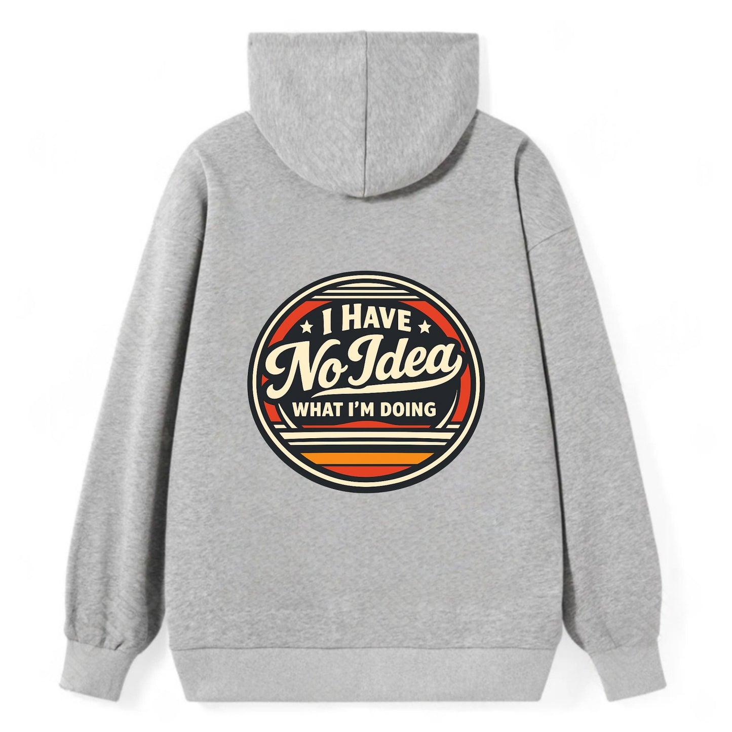 Confidently Clueless Emblem - Classic Pullover Hoodie - Grey