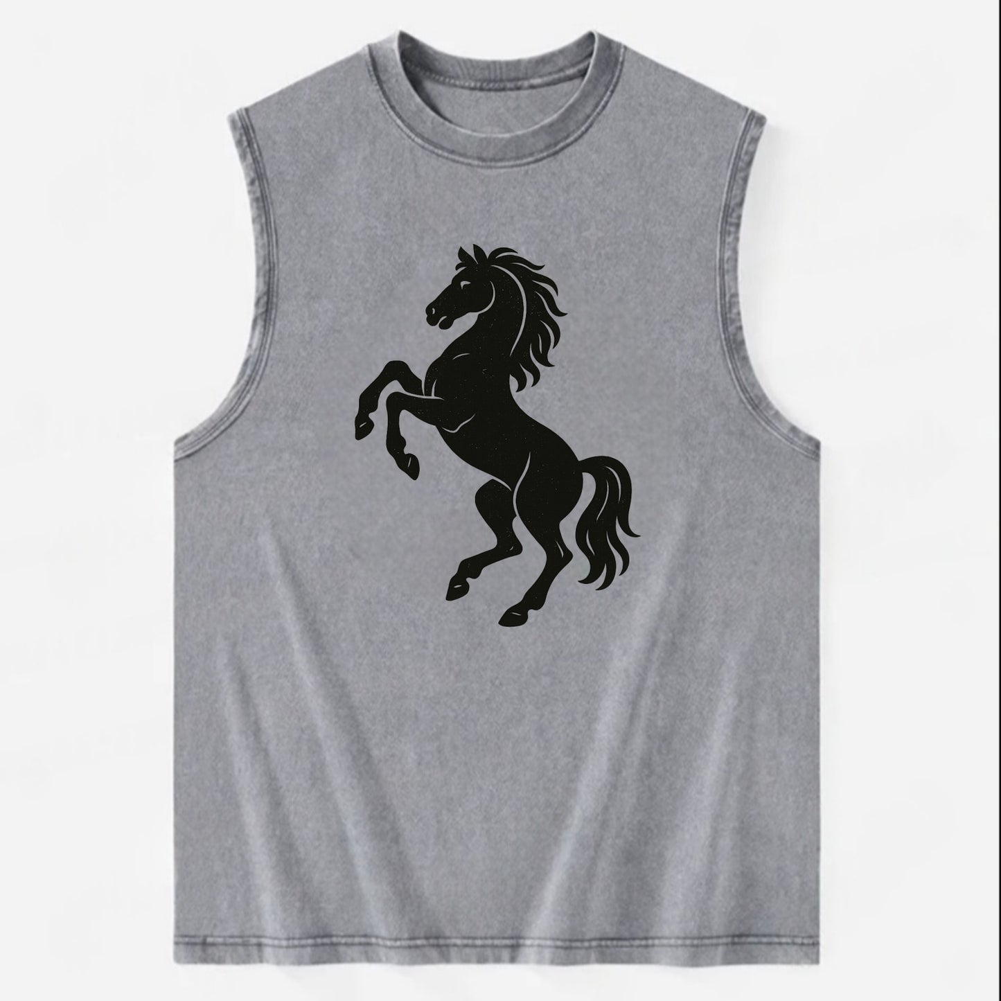 Stallion rearing on hind legs - Vintage Washed Tank - Grey
