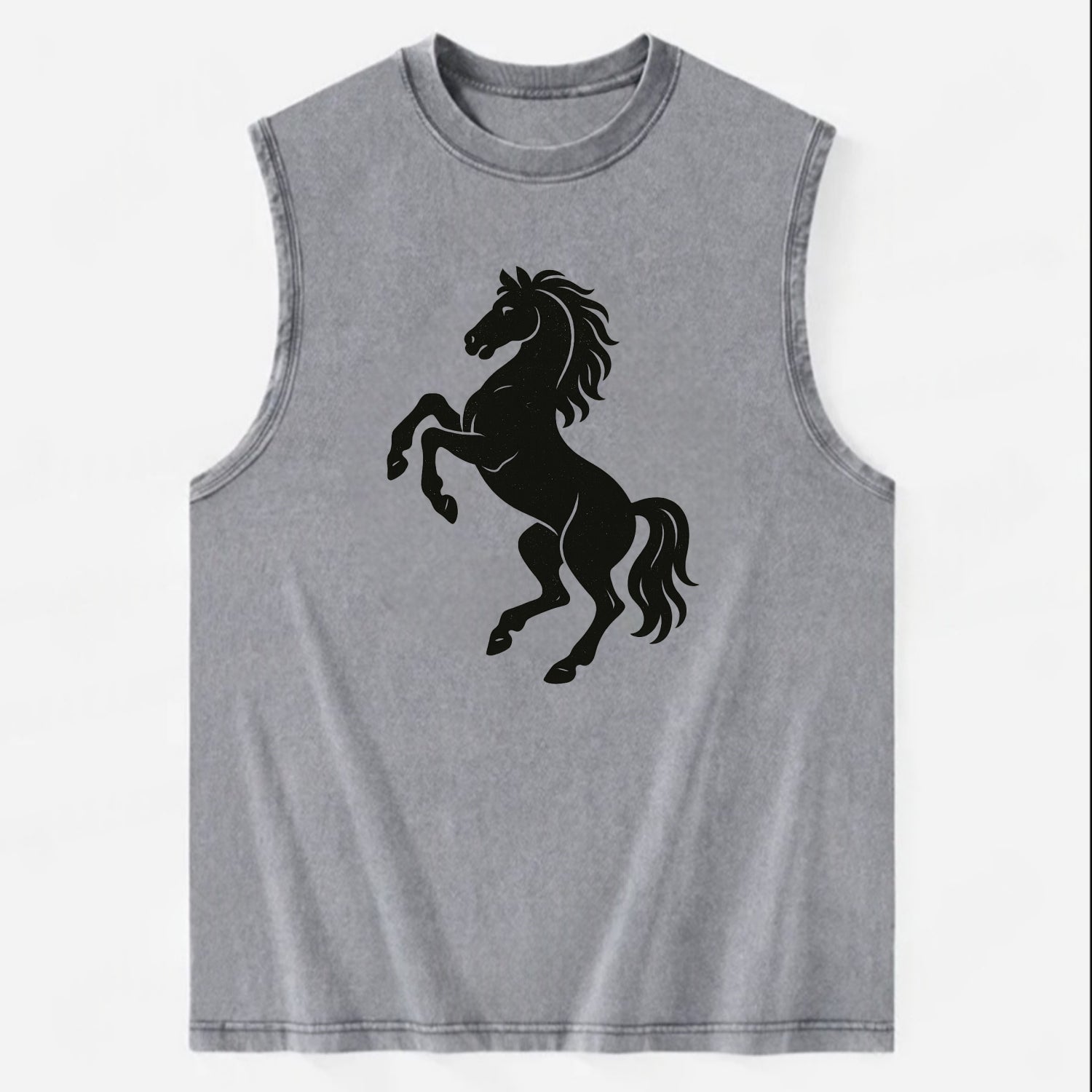 Stallion rearing on hind legs - Vintage Washed Tank - Grey
