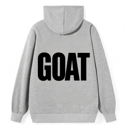 Bold typography design - "GOAT" - greatest of all time - Classic Pullover Hoodie - Grey