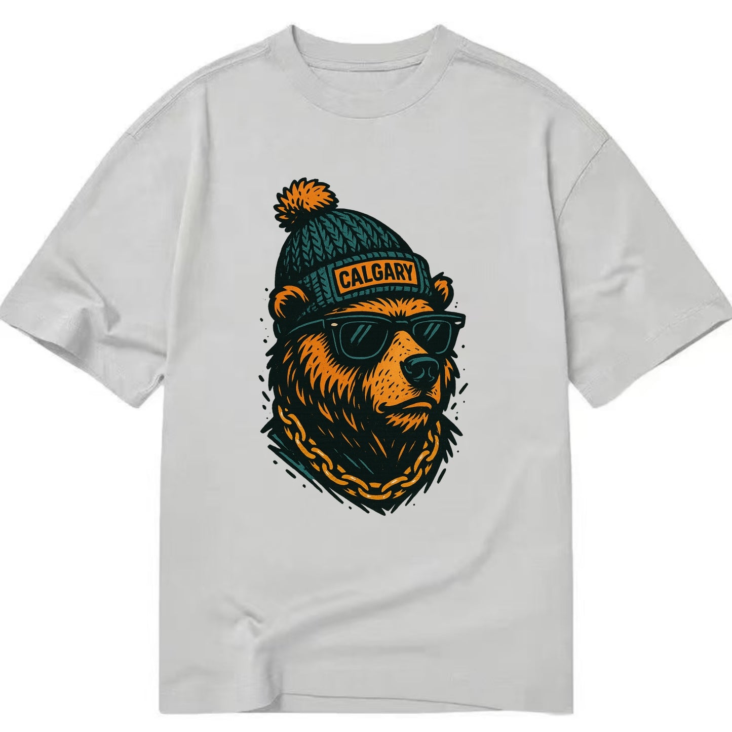 Calgary Grizzly Bear wearing Calgary bea - Classic T-shirt - Grey