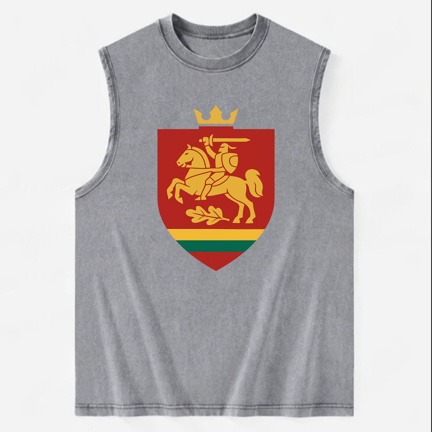 Lithuania Royal Logo  - Vintage Washed Tank - Grey