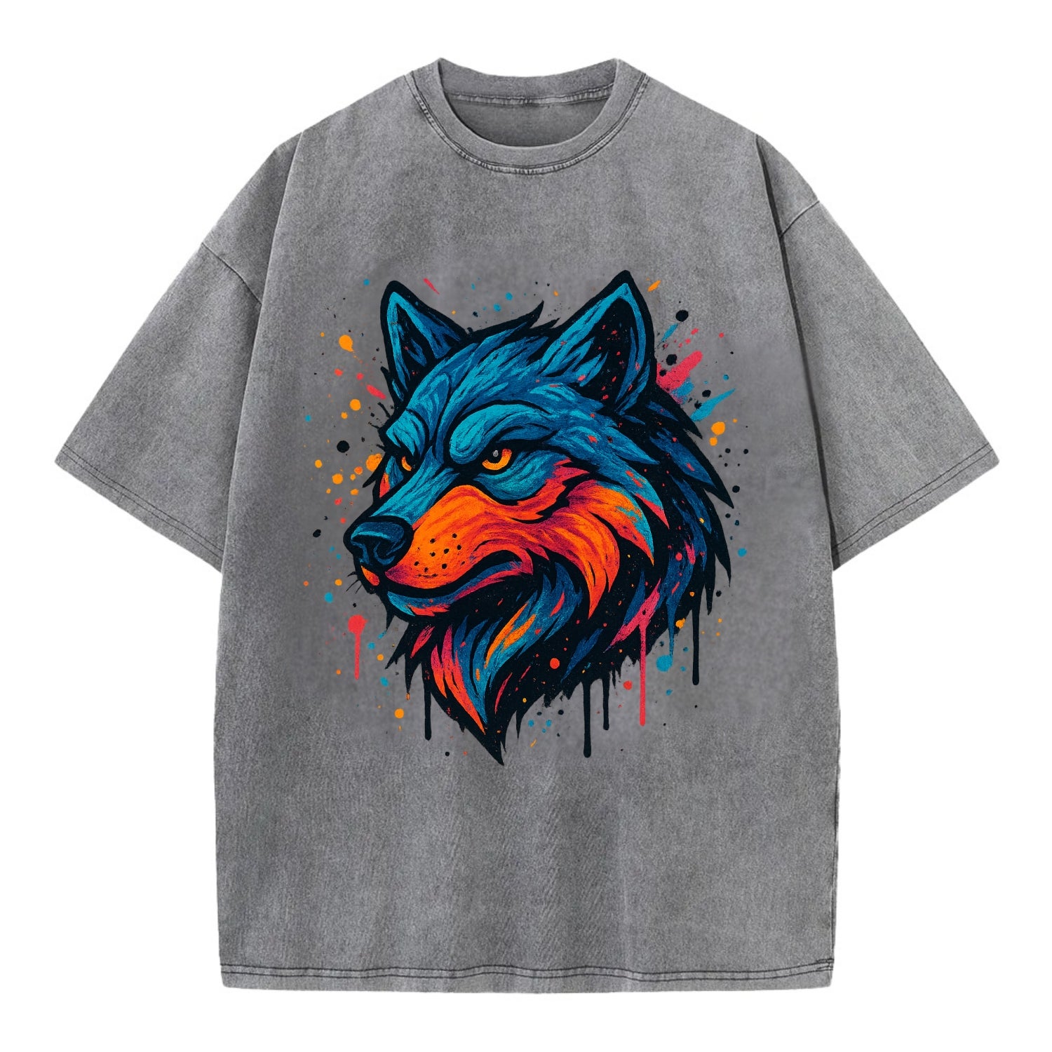 Velvet Wolf Royal  - Vintage T-shirt - Grey