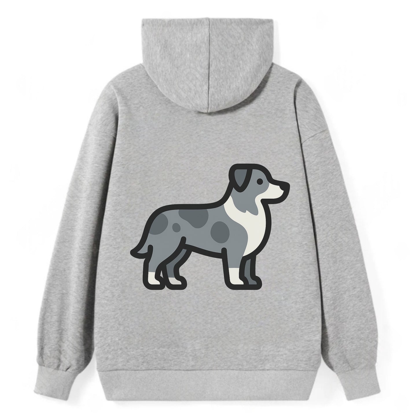 Australian Shepherd - Blue merle flat side profile - Classic Pullover Hoodie - Grey
