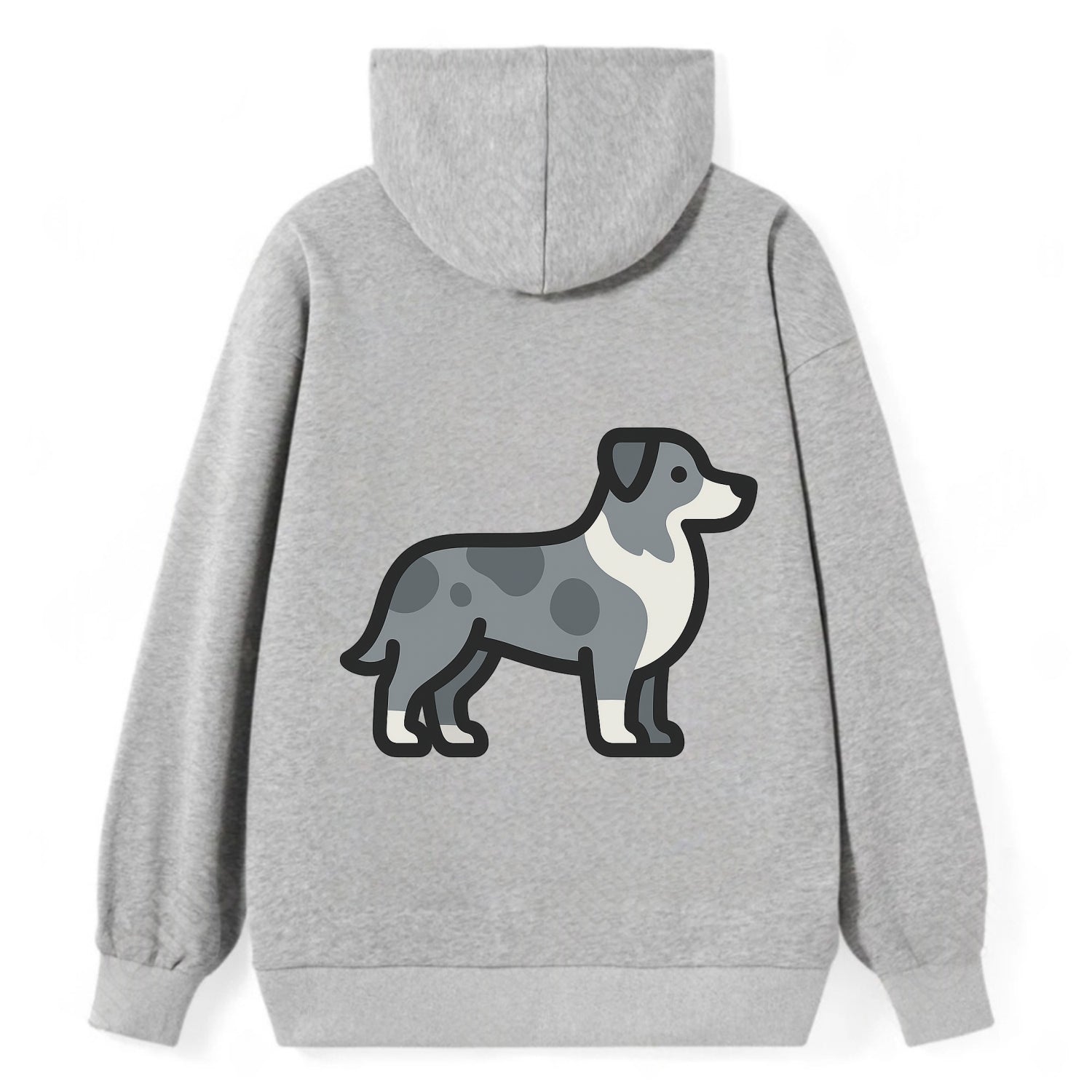 Australian Shepherd - Blue merle flat side profile - Classic Pullover Hoodie - Grey