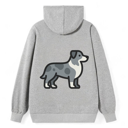 Australian Shepherd - Blue merle flat side profile - Classic Pullover Hoodie - Grey