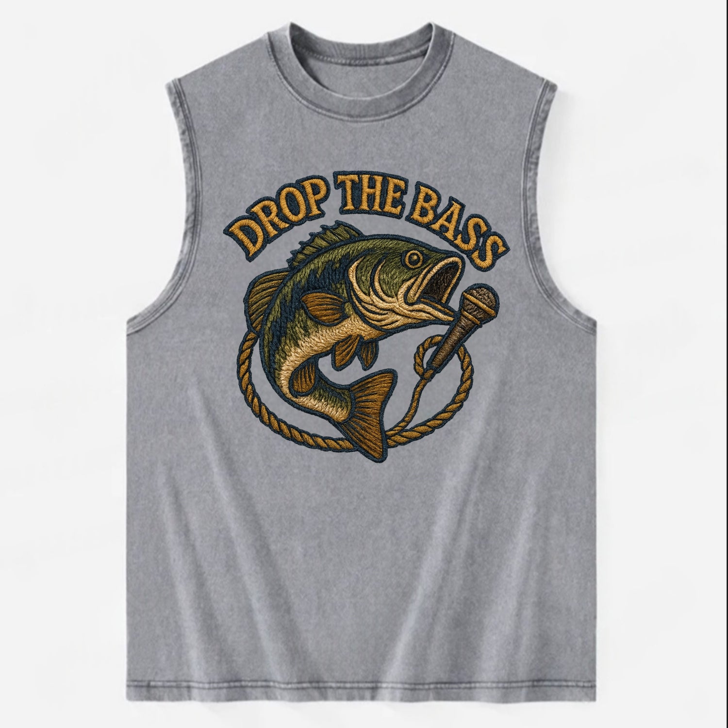 Drop The Bass  - Vintage Washed Tank - Grey