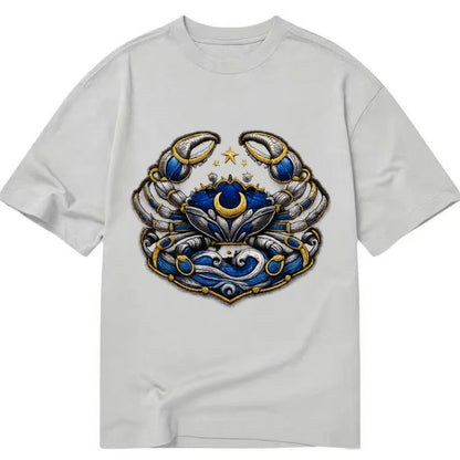CANCER CRAB - protective crab in silver and blue , water sign - Classic T-shirt - Grey
