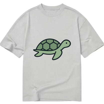 Sea Turtle - Green with shell pattern flat side profile - Classic T-shirt - Grey