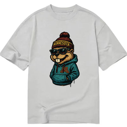 Minneapolis Gopher wearing Minnesota beanie with M patch - Classic T-shirt - Grey
